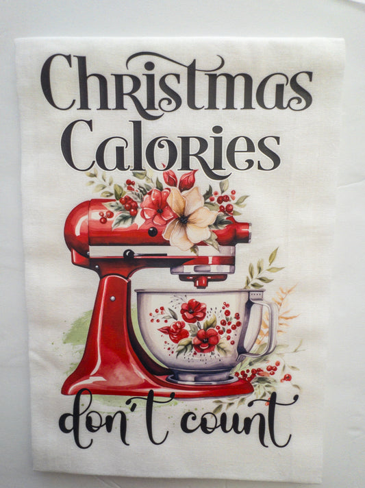 Christmas Calories Don't Count Tea Towel